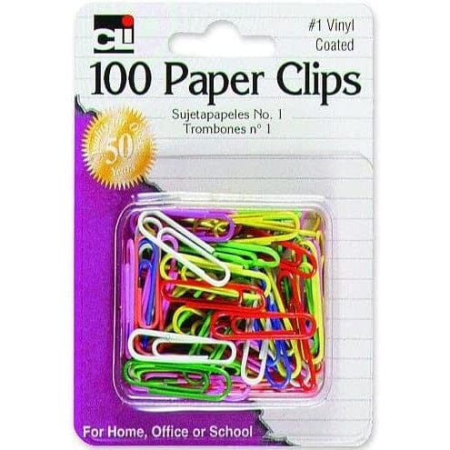 Paper Clips (Coated - Assorted Colors) Arts & Crafts Charles Leonard