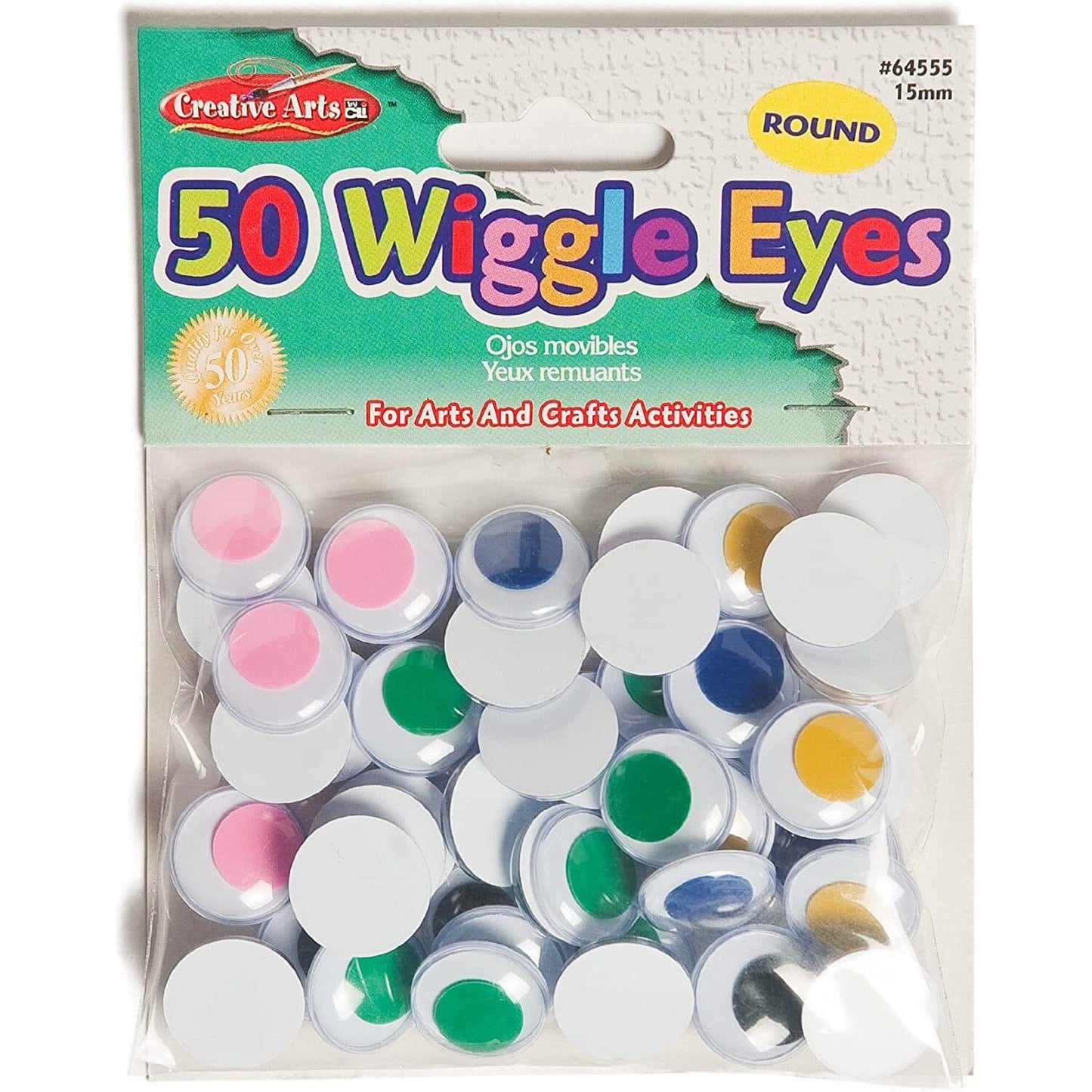 Wiggle Eyes (Round) Arts & Crafts Charles Leonard