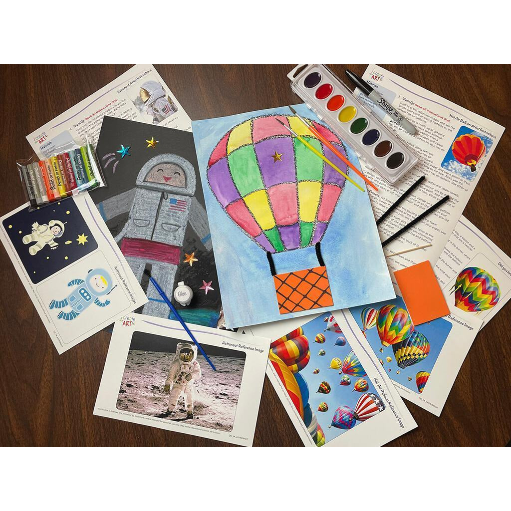 YA: Astronaut & Hot Air Balloon Introductory Box I Create Art