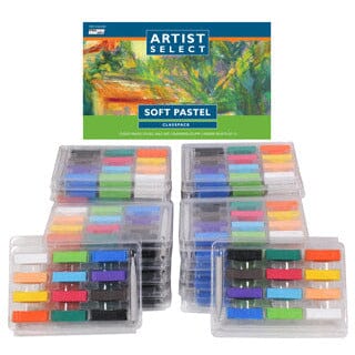 Chalk Pastels 12 colors with blending stick Silver Lead