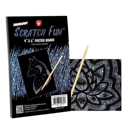 Holographic Scratch Paper Drawing & Painting Kits Hygloss 4 x 6 (10 Sheets)