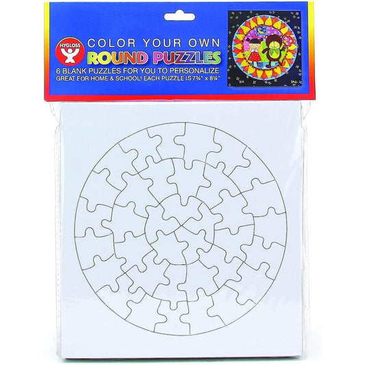 Blank Puzzles Arts & Crafts Hygloss Circular Puzzle Pack 