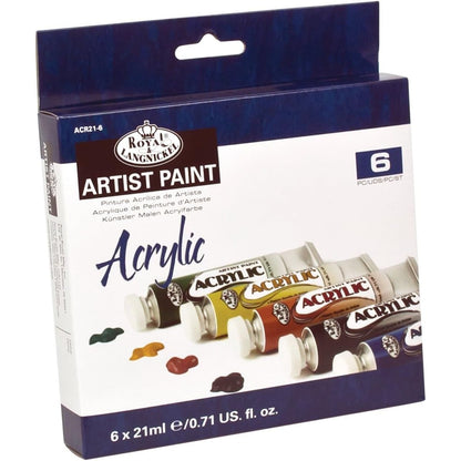 Acrylic Paint (21ml Tube) Drawing & Painting Kits Royal Brush 6 Pack 