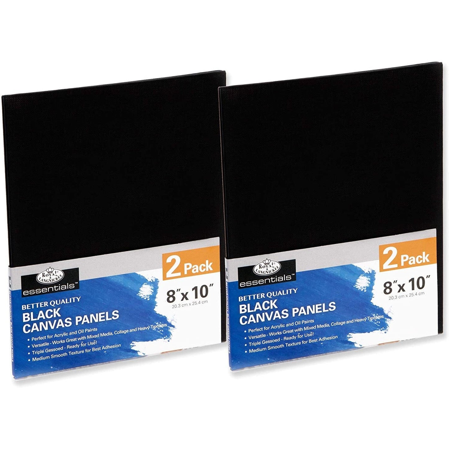 Canvas Board 8 x 10 Black (2 Pack) Royal Brush 8 x 10 Black Canvas (2 pack) 