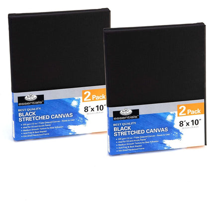 Canvas Board 8 x 10 Black (2 Pack) Royal Brush 8 x 10 Black Stretch (2 Pack)