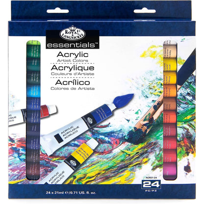 Acrylic Paint (21ml Tube) Drawing & Painting Kits Royal Brush 24 Pack 