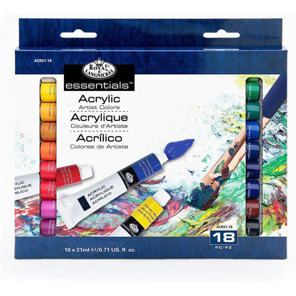 Acrylic Paint (21ml Tube) Drawing & Painting Kits Royal Brush 18 Pack 