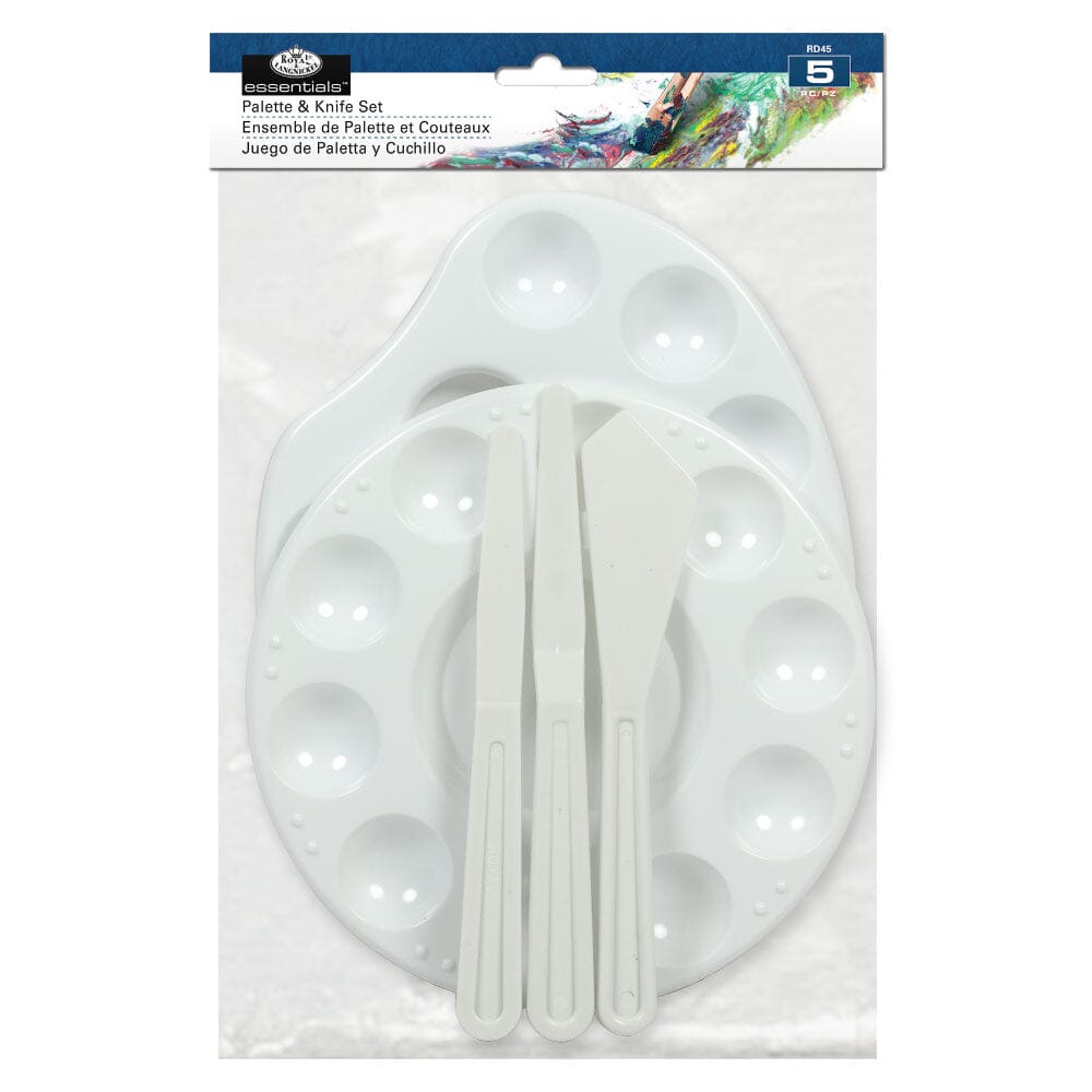 Paint Palettes Drawing & Painting Kits Royal Brush 5 Piece Palette Set (2 Palettes and 3 Knives) 