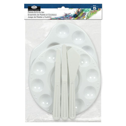 Paint Palettes Drawing & Painting Kits Royal Brush 5 Piece Palette Set (2 Palettes and 3 Knives) 