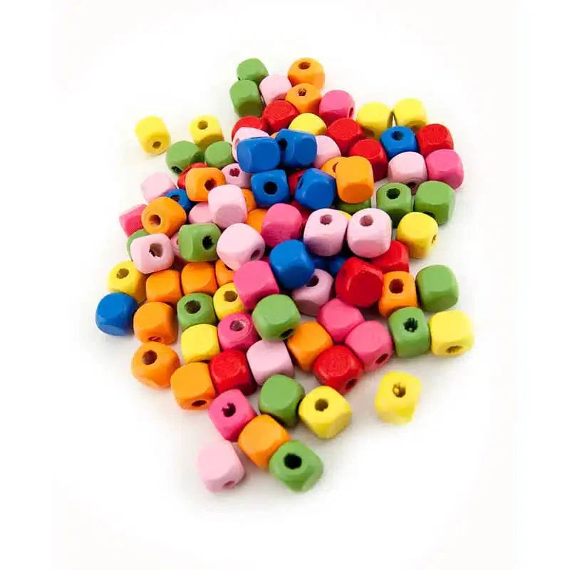 Beads (A, B, C Letters) Arts & Crafts HyGloss Wood - 90 Assrt Clr