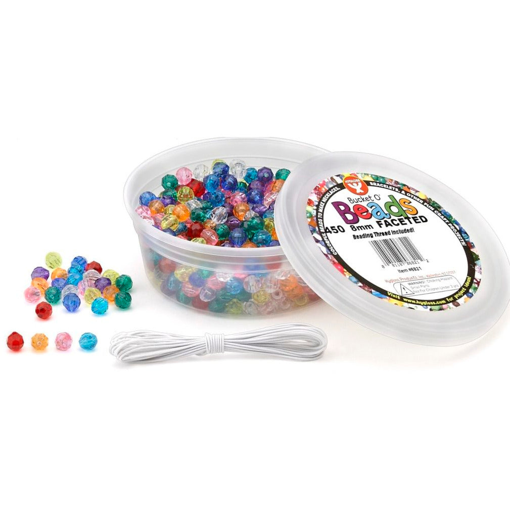 Bucket of Beads with Thread Arts & Crafts HyGloss 